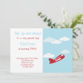 飛行機の誕生日招待状 招待状 (スタンド正面)