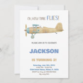 飛行機の誕生日招待状 招待状 (正面)