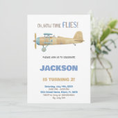 飛行機の誕生日招待状 招待状 (スタンド正面)