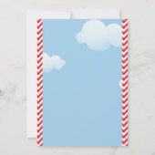 飛行機の誕生日招待状。男の子の誕生日パーティー 招待状 (裏面)