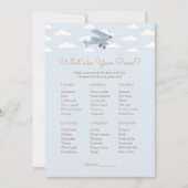 飛行機の赤ちゃんシャワーあなたの財布のゲームの中にあるものを 招待状 (正面)