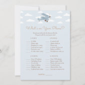 飛行機の赤ちゃんシャワーあなたの電話ゲームに何が 招待状 (正面)