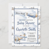 飛行機の赤ちゃんシャワーの招待状 招待状 (正面)