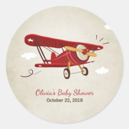 飛行機の赤ちゃんシャワーメッセージカードステッカーアドベンチャー ラウンドシール
