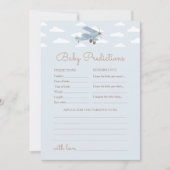 飛行機の赤ちゃんシャワー予測とアドバイスカード 招待状 (正面)