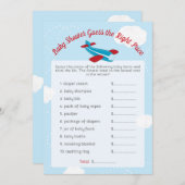 飛行機の赤ちゃんシャワー価格ゲームカード 招待状 (正面/裏面)