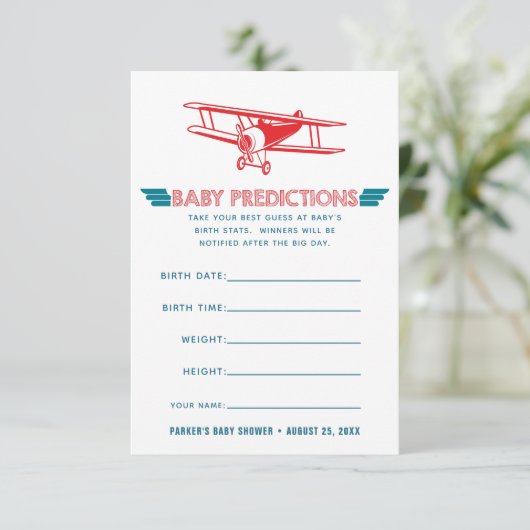 飛行機の赤ちゃんシャワー推理ゲーム 招待状 (スタンド正面)