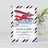 飛行機の赤ちゃんシャワー 招待状 (スタンド正面)