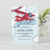 飛行機の赤ちゃんシャワー 招待状 (スタンド正面)