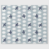 飛行機の雲のパターン青空 ラッピングペーパー (フラット)