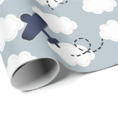 飛行機の雲のパターン青空 ラッピングペーパー (ロールコーナー)