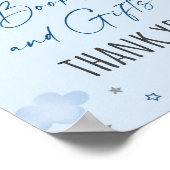 飛行機の雲の本とギフト赤ちゃんシャワーのサイン ポスター (角)