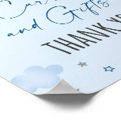 飛行機の雲の誕生日カードとギフトサイン ポスター (角)