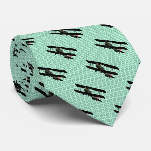 飛行機の青（緑） ネクタイ (ロール)