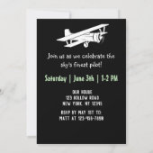 飛行機の飛行、写真のコラージュ、航空、かっこいい 招待状 (裏面)