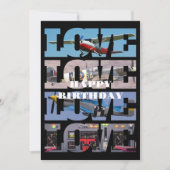 飛行機の飛行、写真の切り抜き、航空、かっこいい 招待状 (正面)