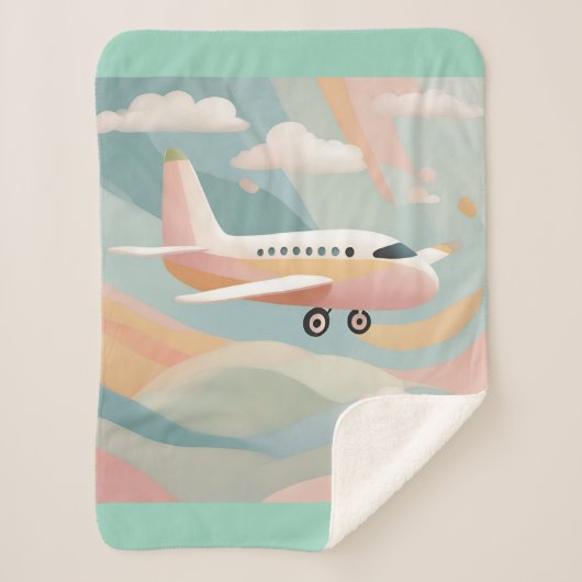 飛行機のAIアート  シェルパブランケット (正面)