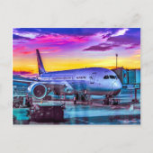 飛行機はスペインのマドリードのバラハス空港に駐車 ポストカード (正面)