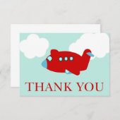 飛行機はメッセージカード感謝していしています サンキューカード (正面/裏面)