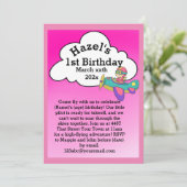 飛行機をテーマにした誕生日（女の子） 招待状 (スタンド正面)