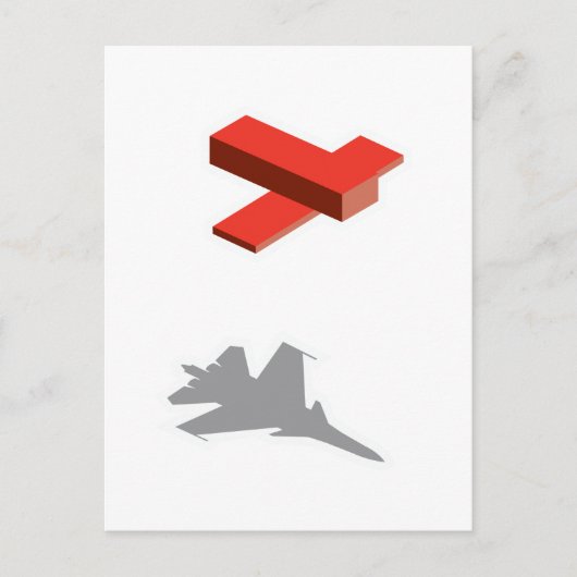 飛行機をブロック ポストカード (正面)