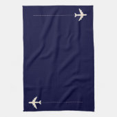 飛行機を一列に乗せて移動点々のあるする キッチンタオル (縦)