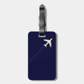 飛行機を一列に乗せて移動点々のあるする ラゲッジタグ (裏面縦)