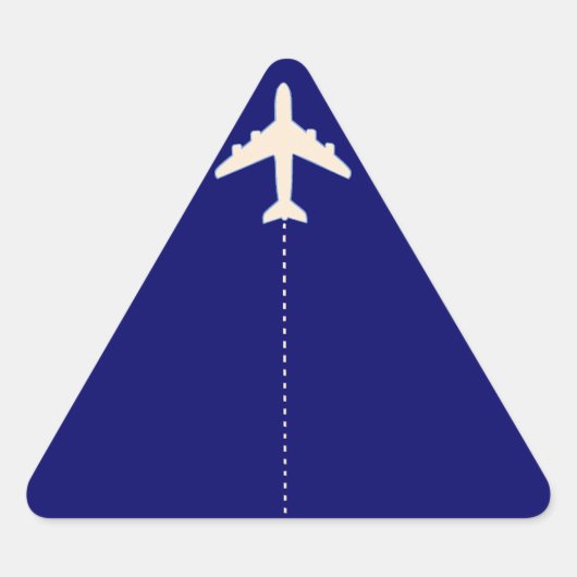 飛行機を一列に乗せて移動点々のあるする 三角形シール (正面)