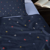 飛行機を左右に並べて濃い青で色付け フリースブランケット