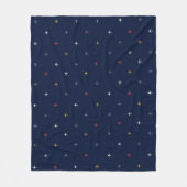 飛行機を左右に並べて濃い青で色付け フリースブランケット (正面)