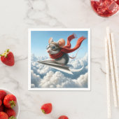 飛行機を操縦するアビエーターマウス紙 スタンダードカクテルナプキン (インサイチュ)