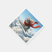 飛行機を操縦するアビエーターマウス紙 スタンダードカクテルナプキン (角)