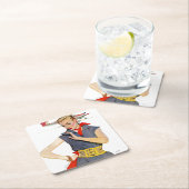 飛行機を盗んだ女の子 スクエアペーパーコースター (インサイチュ)