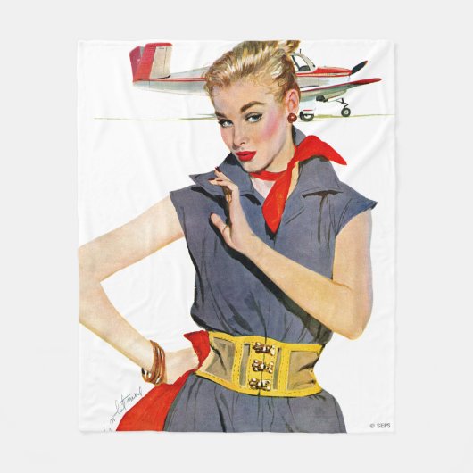 飛行機を盗んだ女の子 フリースブランケット (正面)