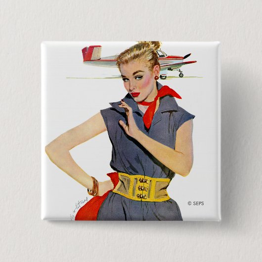 飛行機を盗んだ女の子 缶バッジ (正面)