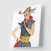 飛行機を盗んだ少女 スクエア壁時計 (傾斜)