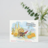 飛行機を追いかける七面鳥 ポストカード (スタンド正面)