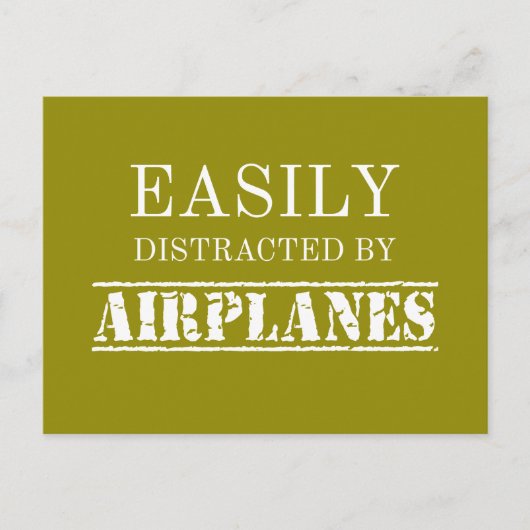 飛行機アビエーターのパイロットに気を取られる ポストカード (正面)