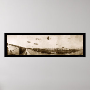 飛行機インディアナポリス写真1910 ポスター