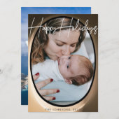 飛行機ウィンドウビューハッピーホリデーズフォトカード 招待状 (正面/裏面)