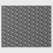 飛行機エレガントが一列に並んでダークグレー ラッピングペーパー (フラット)