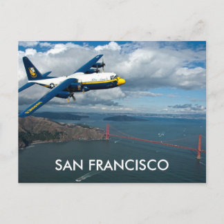 飛行機オーバーゴールデンゲートブリッジ，サンフランシスコ ポストカード