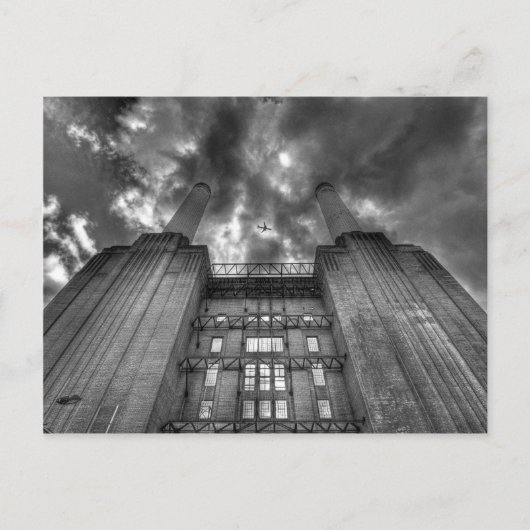 飛行機オーバーBattersea Power Station，ロンドン ポストカード (正面)