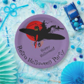 飛行機カスタムの魔女パープル紙プレート ペーパープレート (パーティー)