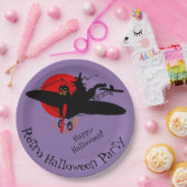 飛行機カスタムの魔女パープル紙プレート ペーパープレート (パーティー)
