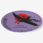 飛行機カスタムの魔女パープル紙プレート ペーパープレート (アングル)