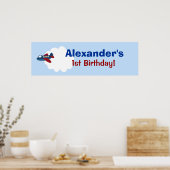 飛行機カスタム誕生日バナーポスタープリント ポスター (キッチン)