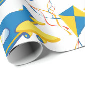 飛行機カラフルと凧のキッズパターン ラッピングペーパー (ロールコーナー)