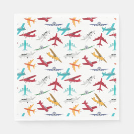 飛行機カラフルの模様 スタンダードランチョンナプキン