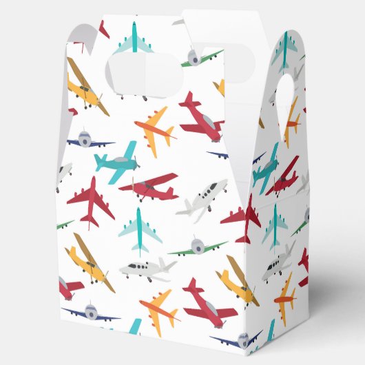 飛行機カラフルの模様 フェイバーボックス (オープン)